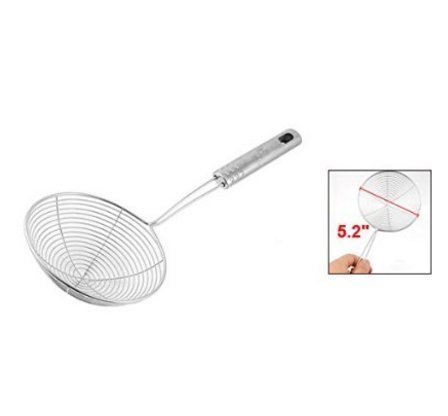 westeng 1 Geschirr Mesh Net Sieb Sieb Schöpflöffel 20,6 cm lang 13.2 cm Dia, Edelstahl, silber - 2