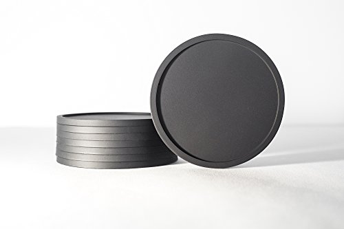 Coastee Silikon-Untersetzer – 8 Stück, schwarz, Glasuntersetzer-Set für Bar, Wohnzimmer, Küche - 4