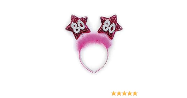 Dor Import S R L Serre Tete 80 Ans Etoiles Fuchsia Gadget Idee Cadeau Pour Fete D Anniversaire Cuisine Maison Loisirs Creatifs Bhstripes Com