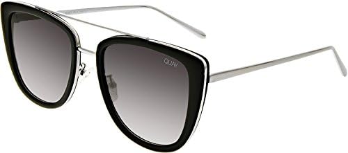 Quay Eyewear Women’s French Kiss Sunglasses, Black (Black/Smoke), 145