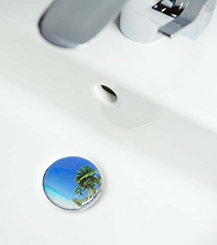 Waschbeckenstöpsel, viele schöne Stöpsel zur Auswahl, deckt den kompletten Abflussbereich ab ✶✶✶✶✶ (Karibik XXL) - 3