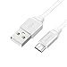 Produktbild Vanko Hochgeschwindigkeit Micro-USB Ladekabel Datenkabel für Android Smartphones, Samsung, Huawei, Xiaomi, LG, HTC, Sony, Kindle, Tablet-PC, Smartwatch, Bluetooth-Lautsprecher, 1.8 Meter, Weiß