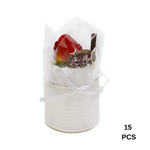 Emotiset Lote 15 Toallas Dulces Detalle de Boda Recuerdo económico. Toallas Originales para bautizos, comuniones, Eventos, mesas Dulces