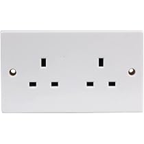 Doppelte Steckdose 13A – Weiß, Ungeschaltet, Von Bulk Hardware