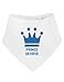 Personalised Prince Name Blue Crown Customise With Name Cute Unique Bandana Baby Bib