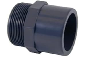 PISCINEO Embout fileté Pvc pression à visser 1'' 1/2-dia.50 Int et dia. 63 Ext