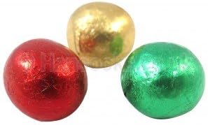 Milk Chocolate Christmas Mix Foil Balls Red, Gold and Green (500g)
