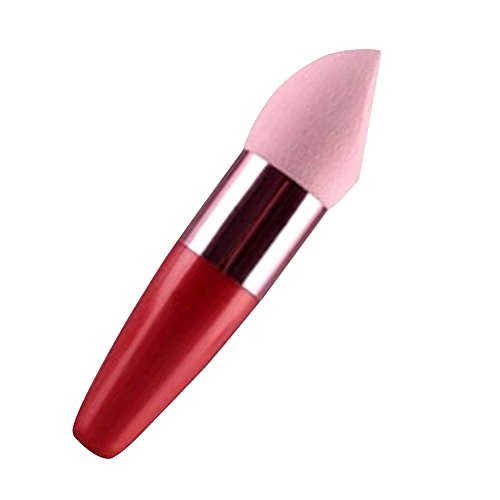 Contever® 1pcs Lollipop Powder Puff Pen Makeup Brushes Liquid Cream Foundation Concealer Bevelled Shape Sponge Brush (7cm Handle + 3.3 cm Sponge) -- Pink