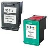 HP 337 / HP 343 Lot de 2 Cartouches d'encre compatible avec Imprimante