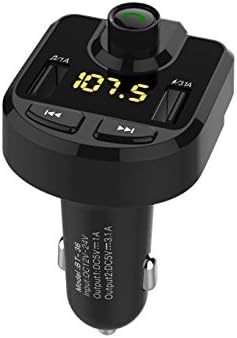 FM Transmitter Car MP3 Player Bluetooth Music Dual USB 3.1A Car Charger Smart Bluetooth Receiver U Disk Player TF Card Slot Smart Speakerphone Phone Voice Assistant,1.2 Inch LED Display,100% Compatible With Most Models,Universal 12-24V Car