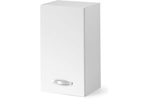 Linea Azzurra Pensile Cucina Sospeso 40 con 1 Anta e 2 Ripiani Mobile in Legno Made in Italy H72xL40xP32 cm cm Facile da Montare (Bianco Frassinato)