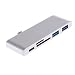 Produktbild Homyl Typ-C zu USB 3.0 UDB-Hub Datenhub Konverter 1x USB 3.1 Port 2x USB 3.0 Anschlüsse 2x Speicherkarten Einschub für MacBook Pro (2016) - Silber