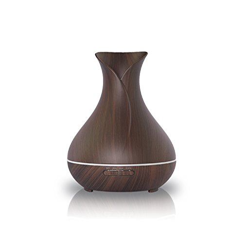 Aromaverteiler Annter Aromatherapie Verteiler Ultraschallkühler Nebel 400ml Holzmaserung AromatherapieätherischesÖlVerteiler 7-farbige LED-Lichter 10 Stundenanhaltend Luftbefeuchter mit automatischer Abschaltungmit 4 Timer fürzu Hause undim Büro - 2