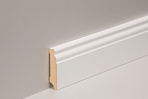 Sockelleiste Leiste Altberliner / Hamburger Profil (19x80 mm) - MDF weiß foliert