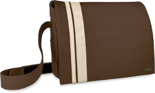 Speedlink Courier Umhängetasche für Laptop 46,7 cm (18,4 Zoll) (verstellbarer Schultergurt, Klettverschluss, extra großes Notebookfach) braun