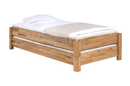 Unbekannt Massivholz Gästebett Stapelbett Twin in Kernbuche massiv (90 x 200 cm)