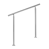 handlauf holz mit led beleuchtung Oberfläche: Gebürstet Wiltec Treppengeländer Edelstahl 100cm Brüstung Handlauf Geländer Treppe