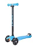 Rueda trasera doble Micro Maxi, Patinete 3 Ruedas, 5-12 Años, Manillar de Aluminio Regulable en Altura, Rodamientos ABEC 9, Plataforma de Polipropileno de Alta Resistencia. (Aqua)
