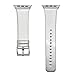 Produktbild kashyk Lederarmband Ersatz für Apple Watch Armband 38mm/40mm,Edelstahl Metall Schnalle echtes Leder Uhrenarmband für Watch Serie 4 3 2 1,Prämie Leder Top Grain Lederband Ersatzband Armbänder (Silber)