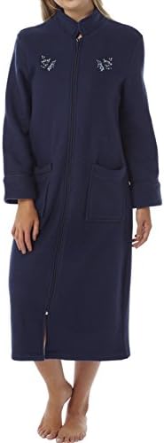 Ladies Polar Fleece Zip Housecoat Fabric 220gsm Deep Navy 20/22
