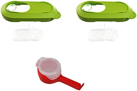 KITCHEN2FRIENDS Two Set (3 Pieces) | consists of 2 Fresh Box (Container) and 1 Auschütt Clip Bag Clip/Cereal Dispenser)