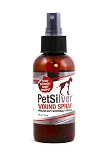 PetSilver Spray (4 oz) New Patented Chelated Silver Healing Spray 50 ppm, This is Veterinarian Skin and Wound Care for Cats and Dogs, Silver Promotes Rapid Healing for HOT SPOTS, Itchy, Dry Skin Irritation, Fungus, Rash, Bacteria Infection, Cuts, Scrape,