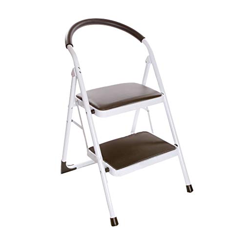 Preisvergleich Produktbild Ibuprofen Stuhlhocker Verdickt 2-Stufen-Leiter Stufenhocker Tritthocker Haushaltsklappleitern und Hockern / Innentreppe, Braun