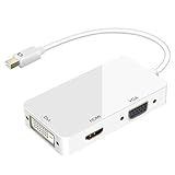 La versión Mini DP V1.2, también compatible con DP V1.1, transmite audio y video desde una computadora o tableta a la pantalla HD a través de HDMI; Adaptador ligero y portátil para conectar un Mini DisplayPort (puerto Thunderbolt) a HDMI, monitor o proyector con cable / DVI / VGA HDMI. El conector de bajo perfil, que no bloquea los puertos adyacentes de la computadora, tiene una forma de alivio de tensión para una larga vida útil, y tiene una banda de rodadura ergonómicamente diseñada para una f