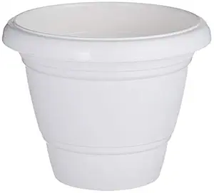 GARDENS NEED Plastic Pot with Tray, White, Set of 3