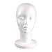 JaneDream Styrofoam Bald Head Stand Model Display Wig Hair Glasses Holder Foam Manikin Woman