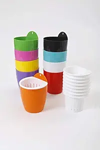 CAPPL Polypropylene Co-Polymer Virgin Planter, Multicolour, Standard, Pack of 8