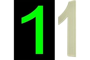 SONNET SIGNS 3D Acrylic Luminous House Door Numbers Glow in the Dark Stick On Self Adhesive Home Signs Hotel Office Appartments Mailbox Outdoor 6cm (Number - 1)