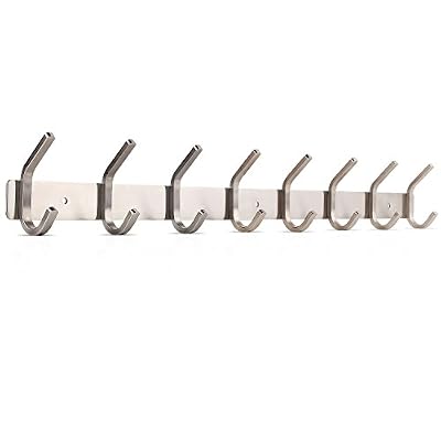 HOMFA Patère à Crochets Patère Murale Durable Résistante en Acier Inoxydable pour Ustensile culinaire, Porte-manteau, Serviette, Chapeau, Sac (8 Crochets)