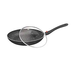 Warmeo Non Stick Induction Friendly Frypan with Glass lid,Diameter 24 cm and Detachable Handle,