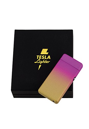 Tesla Lighter T08 Lichtbogen Feuerzeug USB Feuerzeug Arc Lighter elektronisches Feuerzeug wiederaufladbar Double-Arc verschiedene Farben und Muster (Farbverlauf Lila Orange) - 3