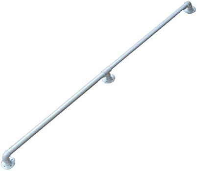 Handrails, Iron art Retro Water pipe stairs armrest attic indoor External defense bar Do the old Grab bar white 0.5 / 1 / 1.5 / 2 (m) ( Size : 0.5m )