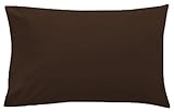 2 x LUXURY PILLOW CASES POLYCOTTON PAIR PACK HOUSEWIFE BEDROOM PILLOW COVER HUMLIN (chocolate)
