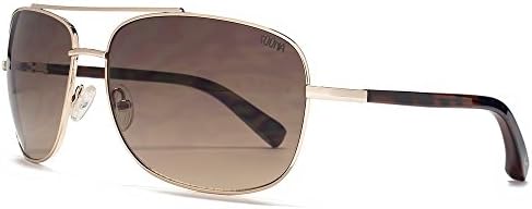 SUUNA Porto Classic Square Aviator Sunglasses in Shiny Light Gold SUU095