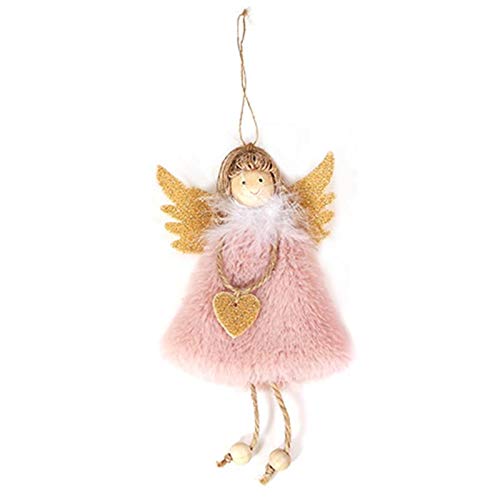 lookthenbuy - Giocattolo Natalizio con Pupazzo di Neve, Babbo Natale, Pupazzo di Neve, Ornamenti Decorativi (Bianco/Rosa/caffè/Rosso) Rosa