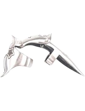 Llords Schmuck Gothic Punk Gliederring mit Kralle mit schwarzem gothischen Kreuz, feinster Zinn Metall Modeschmuck