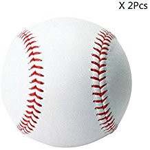 2 bolas de béisbol de cuero de poliuretano para adultos y jóvenes, sin marcas, para entrenar, para competencia y como regalo