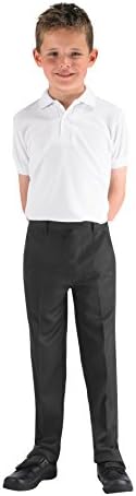 4D-Uniforms Boys SLIM FIT SLIM Leg-ELASTICATED BACK Trousers 5-13yrs (6-7yrs(19"L), Grey)