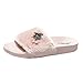 Produktbild UFACE Damen Damen Einfarbig Flache Blumen Fleece Hausschuhe Startseite Slip Damen Einstecktücher Slider Fluffy Faux Fur Flache Hausschuhe Flip Flop Sandalen(Rosa 2,38EU)