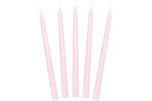 PartyDeco SKMAT-081 Table Candle - Tapered Up - 24 cm - Light Pink - Pack of 10 - Matte Light Pink
