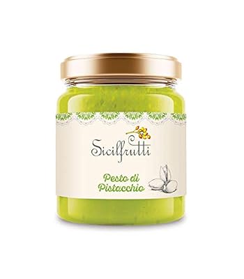 SICILFRUTTI SAUCE DE PISTACHE 80% Pistaches vertes de Italie, vinaigrette savoureuse pour les plats principaux et secondaires et les accords mets.