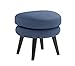 Produktbild Dreams4Home Hocker 'Brixton' - Polsterhocker, Sitz, Sitzhocker, Beinauflage, Fußhocker, Loungehocker, Wohnzimmer, Wellenfederung, Stellmaß BxT: 60 x 42 cm, in hellblau, grün, anthrazit und blau, Farbe:Grün