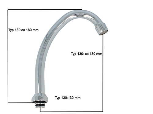 tecuro HU-Auslauf für Stand-Armaturen verchromt, Typ 130 – 3/4″ Anschluss, konisch dichtend für Ø 18 mm Aufnahme - 6