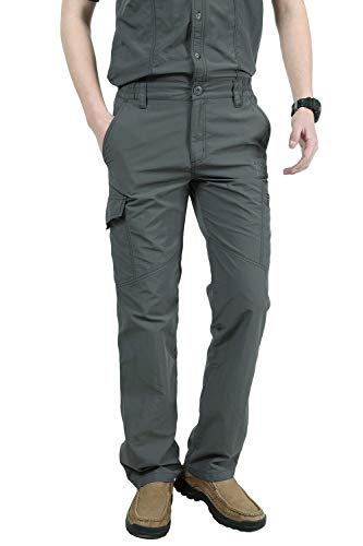 Jonact Pantalon de Trekking Homme Montagne Pantalon Multi-Poche Élastique À Séchage Rapide Étanche Camping Randonnée Escalade Randonnée Trekking Courir Pantalon Poids Léger
