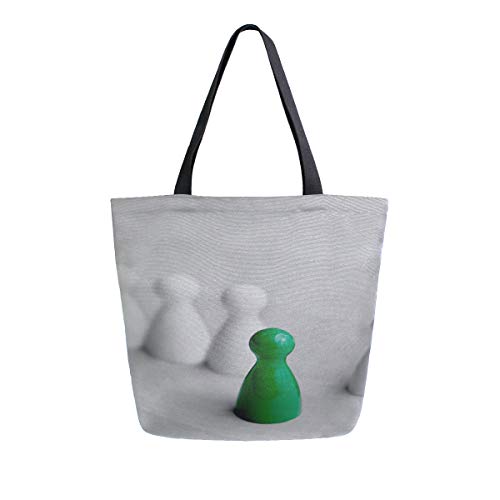 Preisvergleich Produktbild Brettspiel Pawns Zusammenarbeit Tragbare Große Doppelseitige Casual Canvas Tragetaschen Handtasche Schulter Wiederverwendbare Einkaufstaschen Seesack Geldbörse Frauen Männer Lebensmittelgeschäft