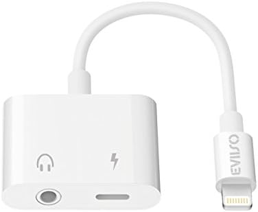 Lightning to 3.5mm Headphone Audio Jack Adapter, EVIISO 2 in 1 Lightning to Earphone Aux Splitter and ChargerAdapter Cable Charge &amp; Listen Music at the Same Time for Apple iPhone 7/7 Plus